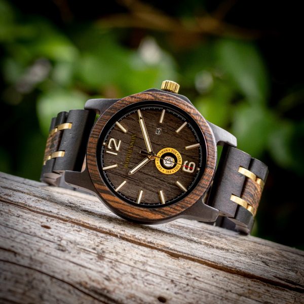 Reloj de Madera de Chacate Negro Fuerteventura