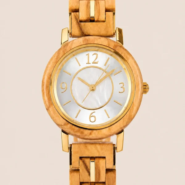 Elira Ivory, reloj Woodenson de madera clara y esfera marfil